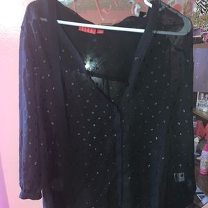 Cute low cut black shirt.